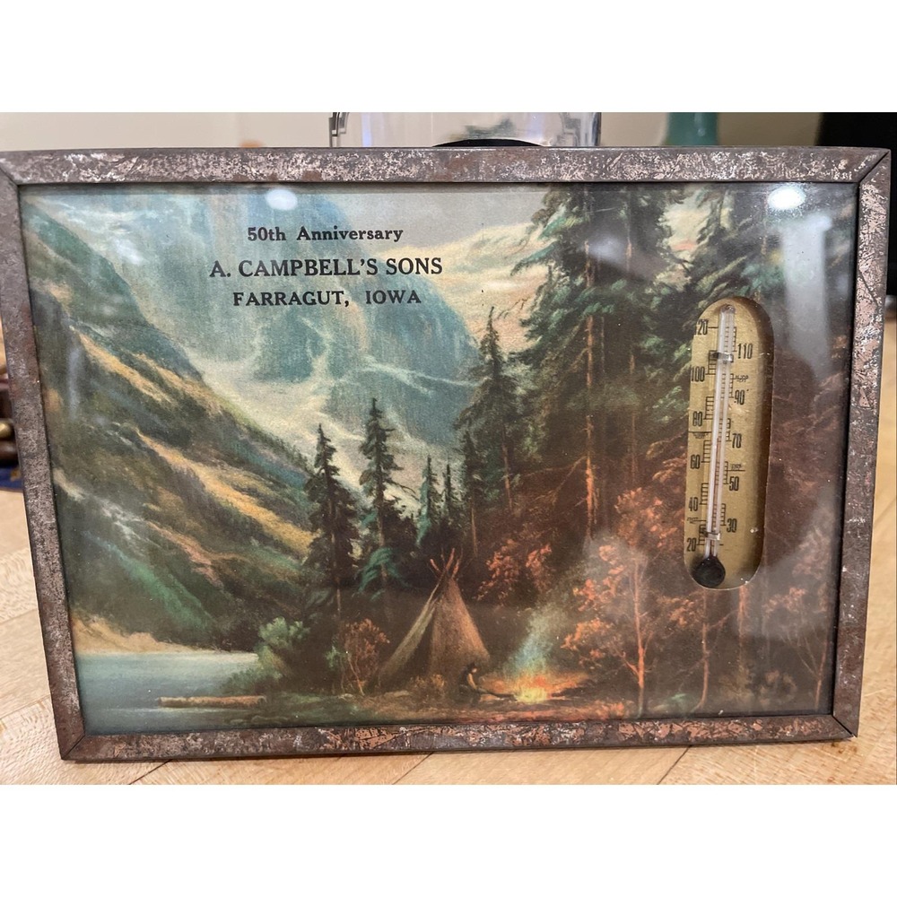 VTG Farragut, Iowa Campbell's Sons Advertising THERMOMETER Memorabilia 7"